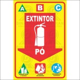 Extintor - Pó - A - B - C - madeira,papel,tecidos,liquídos inflamáveis e equipamentos elétricos